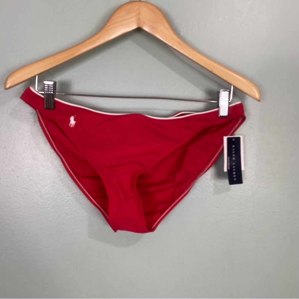 Ralph Lauren Blue Label Red Bikini Bottoms Sz L